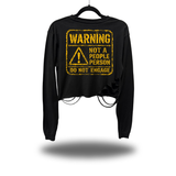 WARNING ROAD RASH CROP LONG SLEEVE TEE