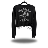 DRUNK CRAZY ROAD RASH CROP LONG SLEEVE TEE