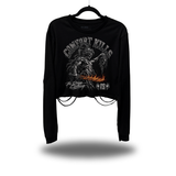 COMFORT GODDESS ROAD RASH CROP LONG SLEEVE TEE