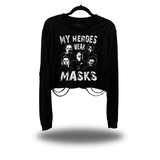 MY HORROR HERO'S ROAD RASH CROP LONG SLEEVE TEE