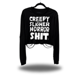 CREEPY HORROR ROAD RASH CROP LONG SLEEVE TEE