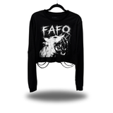 FAFO BITE ROAD RASH CROP LONG SLEEVE TEE