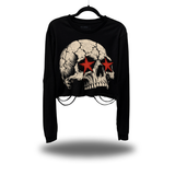 STAR SKULL ROAD RASH CROP LONG SLEEVE TEE