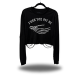 PAY ME ROAD RASH CROP LONG SLEEVE TEE