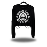 LIVE ROAD RASH CROP LONG SLEEVE TEE