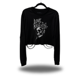LOVE KILLS ROAD RASH CROP LONG SLEEVE TEE