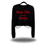 HORROR FILMS ROAD RASH CROP LONG SLEEVE TEE