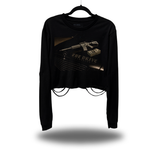 THE ESSENTIALS ROAD RASH CROP LONG SLEEVE TEE
