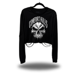 KILLS SKULL 2 ROAD RASH CROP LONG SLEEVE TEE