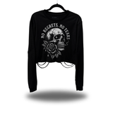 NO TEARS ROAD RASH CROP LONG SLEEVE TEE