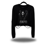 FAFO SCREAM ROAD RASH CROP LONG SLEEVE TEE