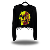 X SKULL ROAD RASH CROP LONG SLEEVE TEE