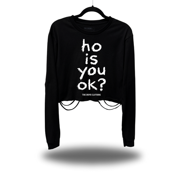 IS YOU OK ROAD RASH CROP LONG SLEEVE TEE