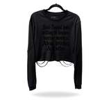 ANTI-SOCIAL ROAD RASH CROP LONG SLEEVE TEE