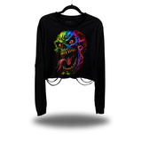 NEON NIGHTMARE ROAD RASH CROP LONG SLEEVE TEE