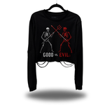 GOOD VS EVIL ROAD RASH CROP LONG SLEEVE TEE