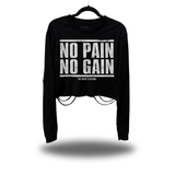 NO PAIN ROAD RASH CROP LONG SLEEVE TEE