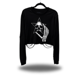 STAR MIRROR ROAD RASH CROP LONG SLEEVE TEE