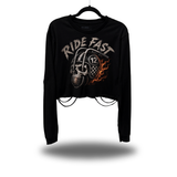 RIDE FAST ROAD RASH CROP LONG SLEEVE TEE
