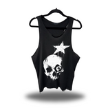 STAR SKULL SCOOP NECK STRINGER TANK TOP