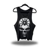 SPIDER SKULL SCOOP NECK STRINGER TANK TOP