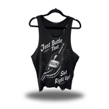 BOTTLE IT UP SCOOP NECK STRINGER TANK TOP