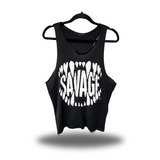 SAVAGE TEETH SCOOP NECK STRINGER TANK TOP