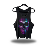 NEON SKULL SCOOP NECK STRINGER TANK TOP