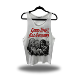 BAD DECISION WHITE SCOOP NECK STRINGER