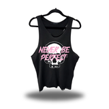 NEVER PERFECT SCOOP NECK STRINGER TANK TOP