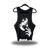 KISS OF DEATH SCOOP NECK STRINGER TANK TOP