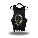 ELECTRIFIED SKULL SCOOP NECK STRINGER TANK TOP