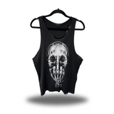 FU SKULL SCOOP NECK STRINGER TANK TOP
