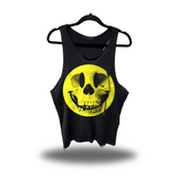 SKULL SMILEY SCOOP NECK STRINGER TANK TOP