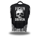 F*CKIN DRIVEN WESTERN FRINGE BLACK TEE