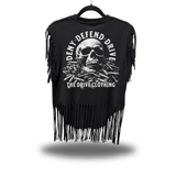 DENY DEFEND WESTERN FRINGE BLACK TEE