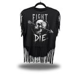 FIGHT OR DIE WESTERN FRINGE BLACK TEE