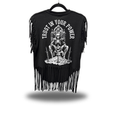 YOUR POWER WESTERN FRINGE CROP TANK TOP