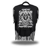 PREFER PAIN WESTERN FRINGE BLACK TEE
