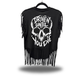 UNTIL DIE WESTERN FRINGE BLACK TEE