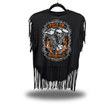 F*CK MOTORCYCLE WESTERN FRINGE BLACK TEE
