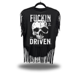 F*CKIN DRIVEN WESTERN FRINGE BLACK TEE