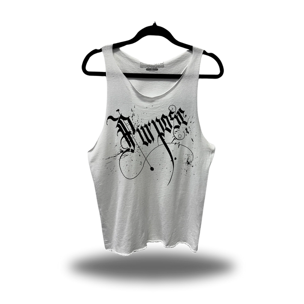 PURPOSE WHITE SCOOP NECK STRINGER