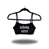 NOBODY CARES BLACK BRALETTE