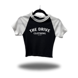 THE DRIVE WHITE SLEEVE RAGLAN CROP TOP