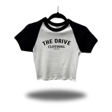 THE DRIVE BLACK SLEEVE RAGLAN CROP TOP