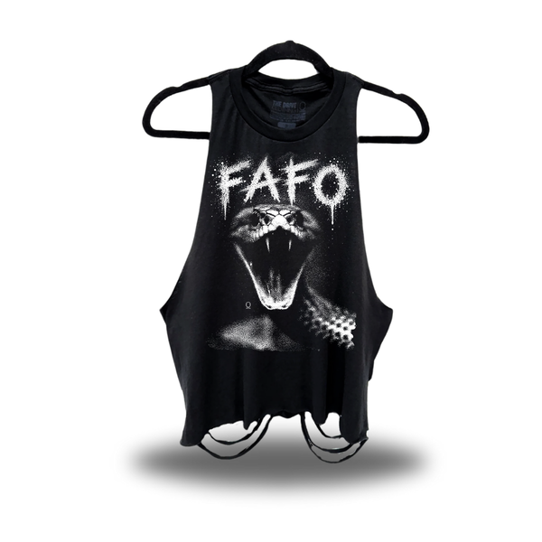 FAFO SNAKE ROAD RASH CROP TANK TOP