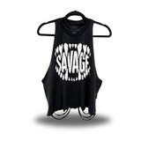 SAVAGE TEETH ROAD RASH CROP TANK TOP