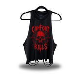 CRIMSON COMFORT ROAD RASH CROP TANK TOP