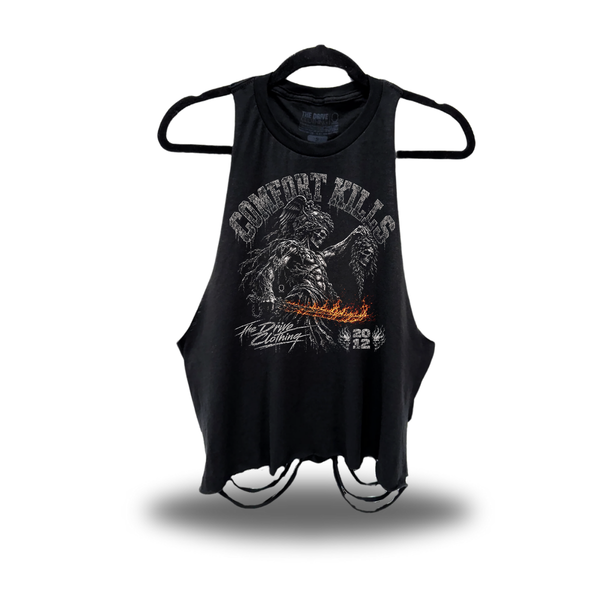 COMFORT GODDESS ROAD RASH CROP TANK TOP